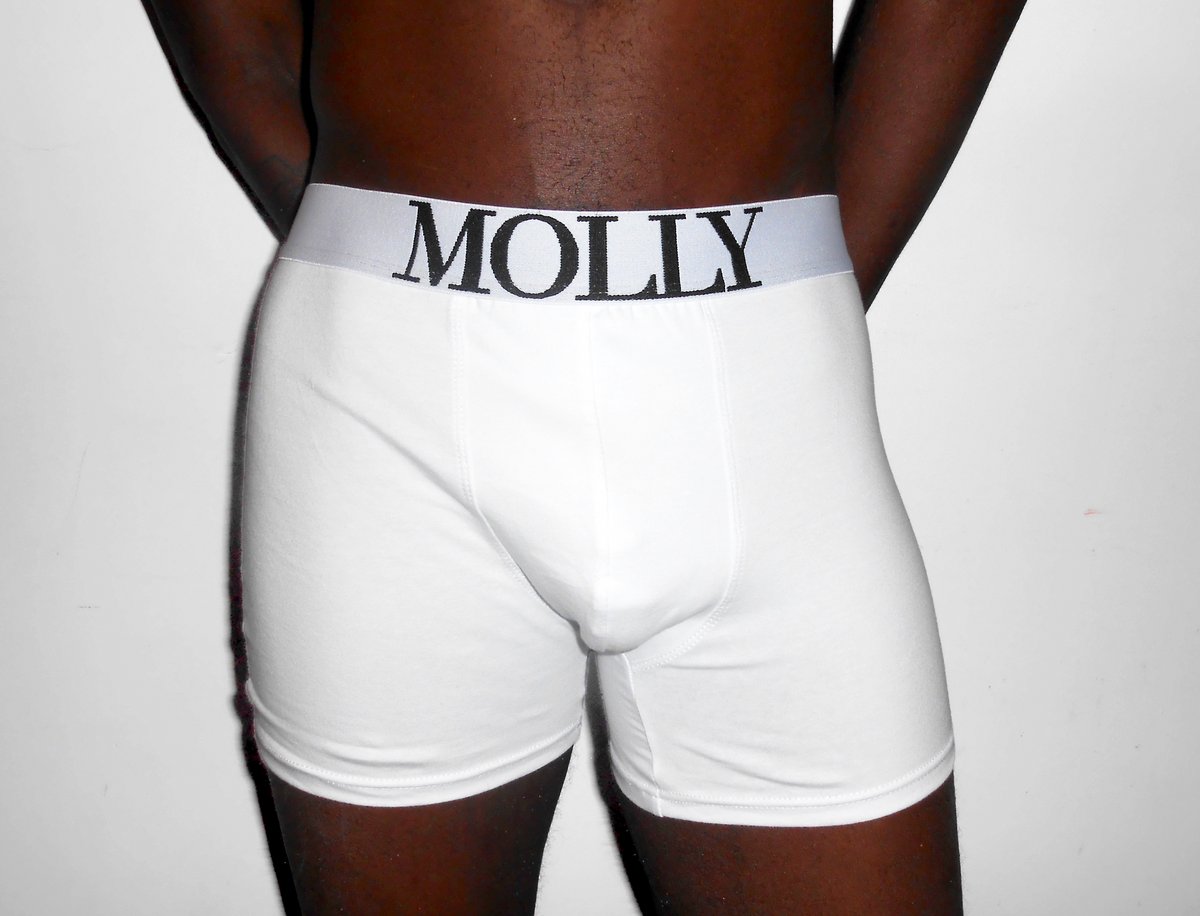 WHITE MOLLY BOXERS